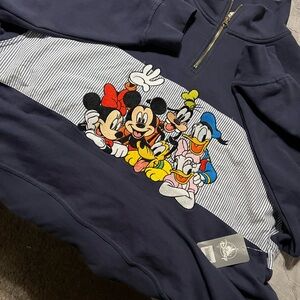 Embroidered Mickey, Minnie, Goofy, Pluto, Donald and Daisy Sweatshirt